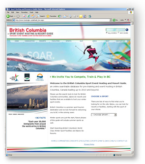 hosting bc web site, main page